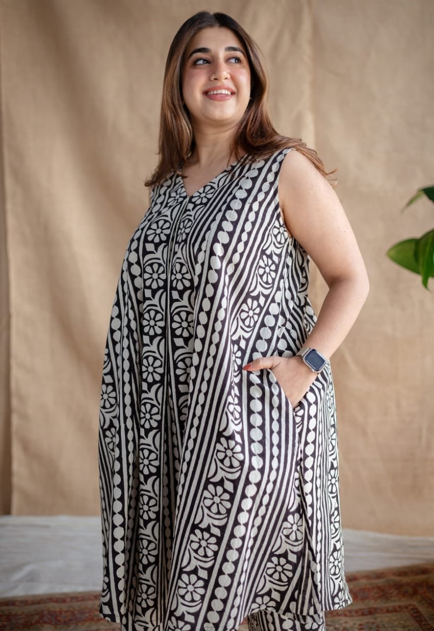 Printed Cotton Co-Ord Set with Side Pockets