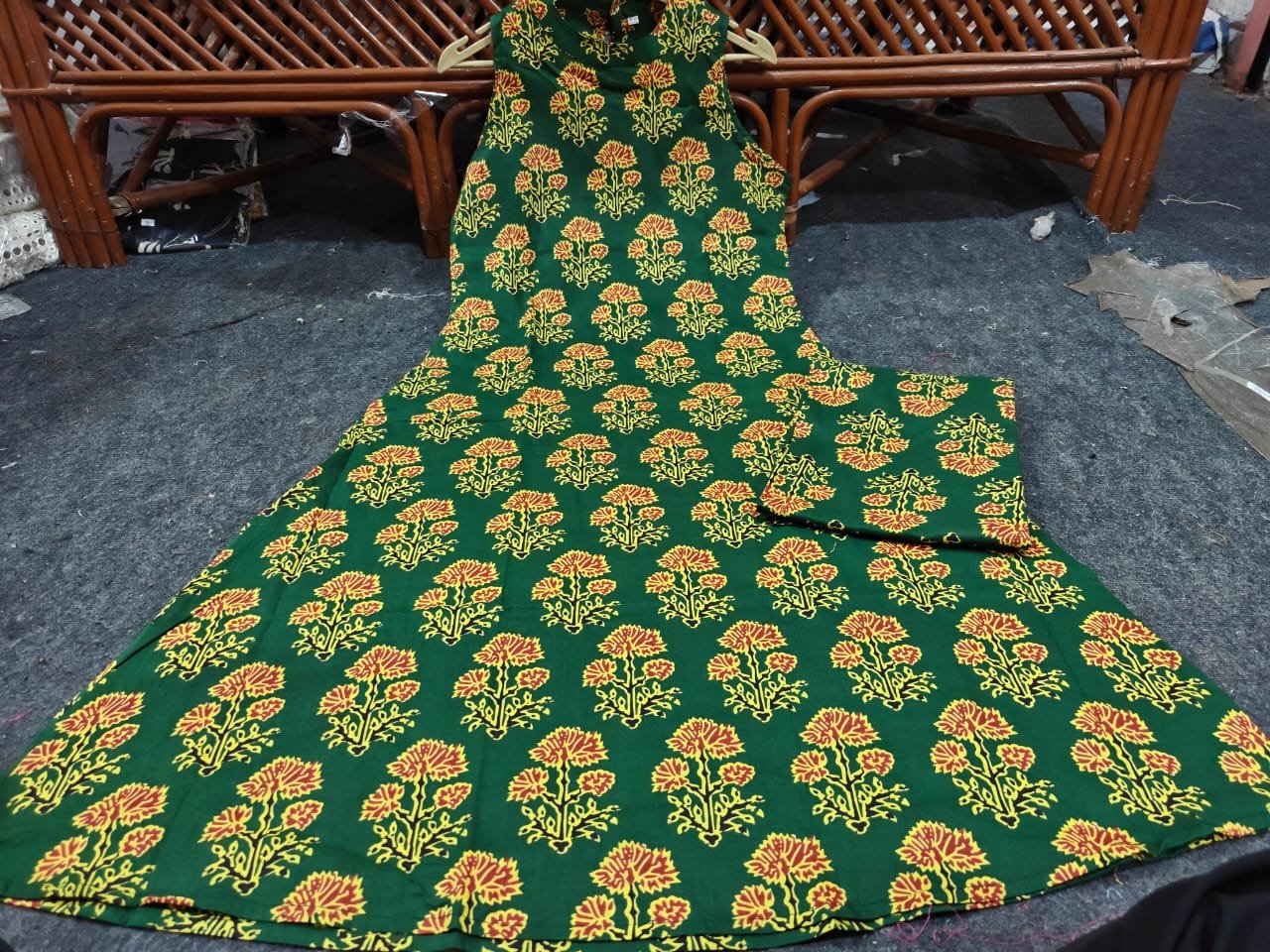 Floral Cambric Cotton Kurti Palazzo Cord Set