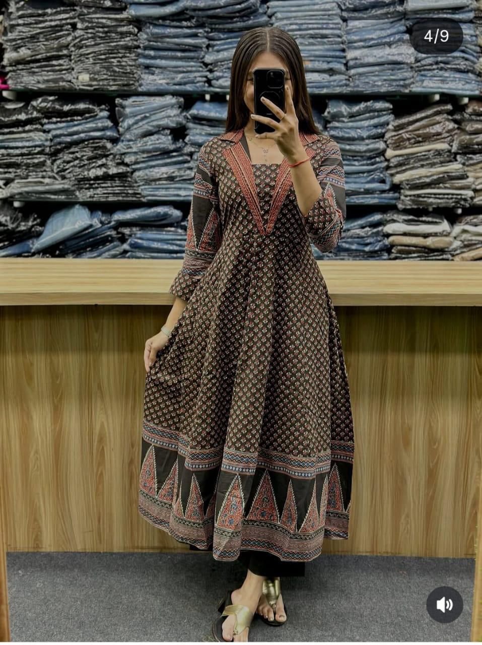 Cotton Handwork Kurti Palazzo Dupatta Set