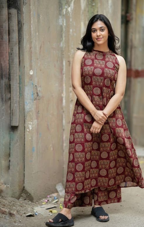 Ajrakh Cotton Halter Neck A-Line Co-Ord Set