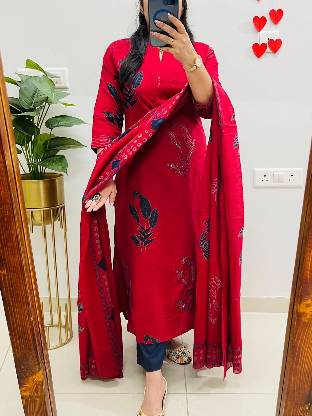 Heavy Cotton Salwar Suit with Dupatta